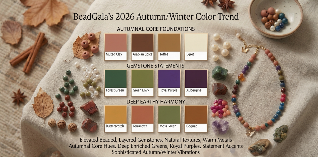 Fall Winter 2026 Pantone beading color trend chart - Beadgala