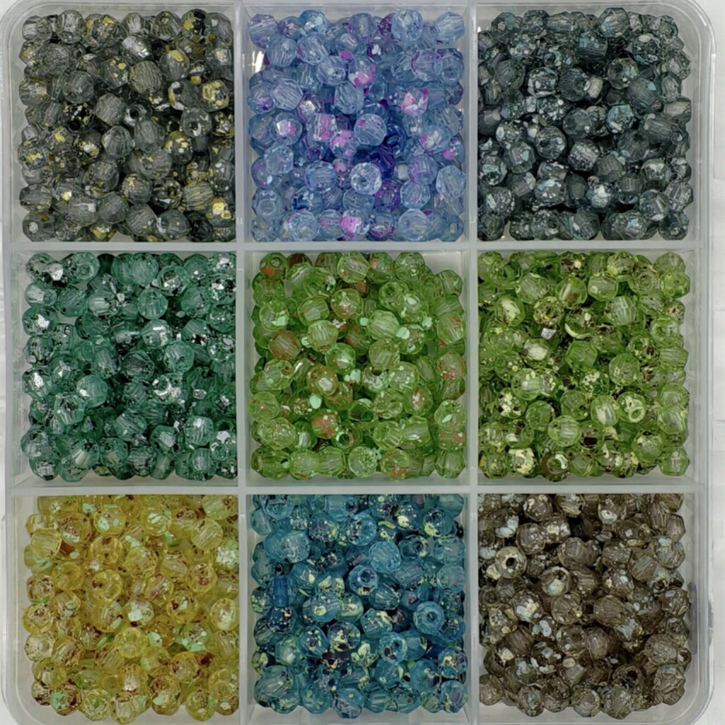 9-Grid Bead Box - Iridescent Crystal BX01 - Beadgala