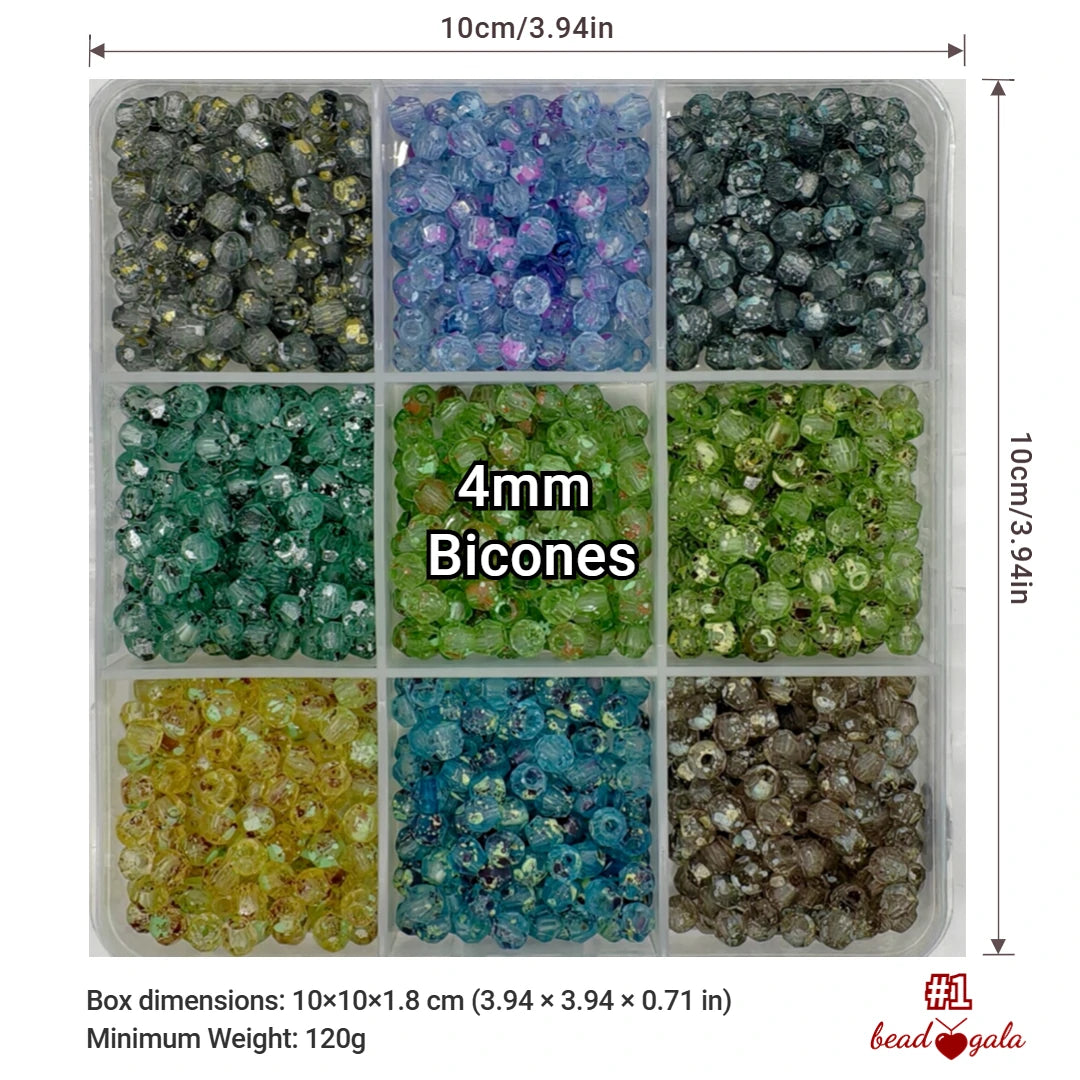 9-Grid Bead Box - Iridescent Crystal BX01 - Beadgala