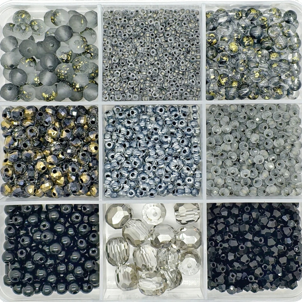 9-Grid Bead Box - Shooting Star Silver BX02 - Beadgala