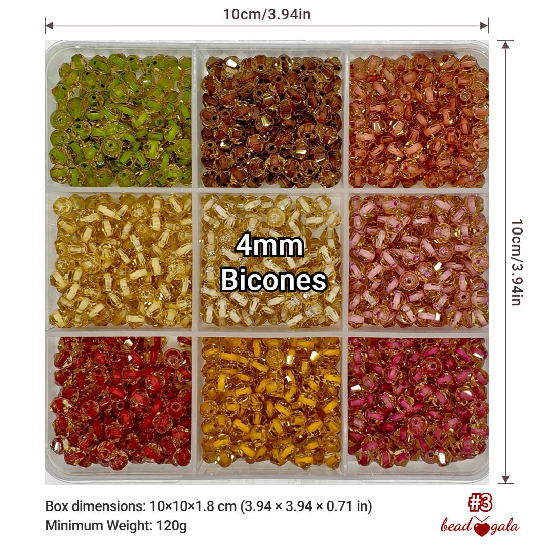 9-Grid Bead Box - Iridescent Crystal BX03 - Beadgala