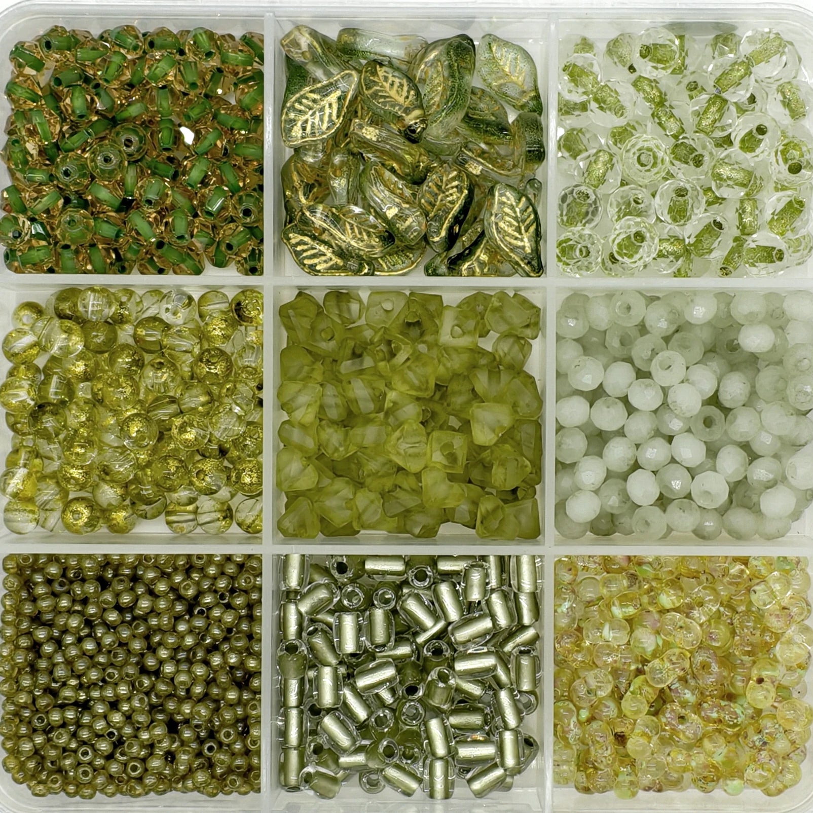 9-Grid Bead Box - Emergent Green BX05 - Beadgala