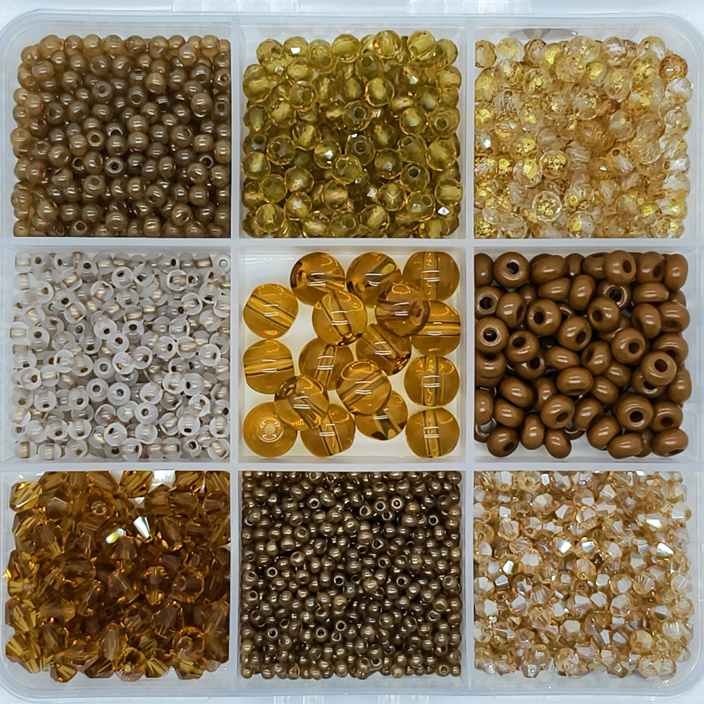 9-Grid Bead Box - Earth Luxe BX124 - Beadgala