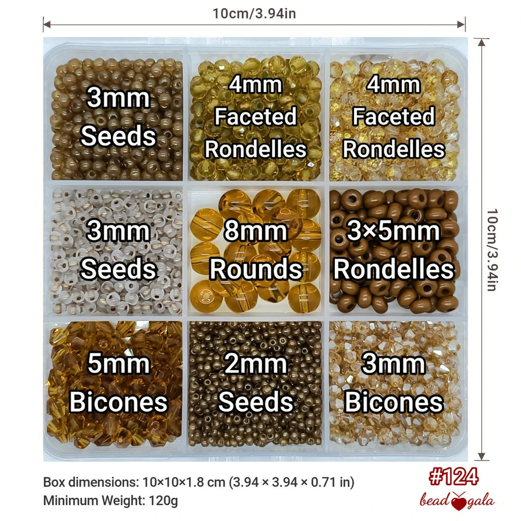 9-Grid Bead Box - Earth Luxe BX124 - Beadgala