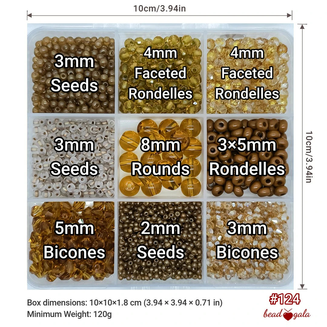 9-Grid Bead Box - Earth Luxe BX124 - Beadgala