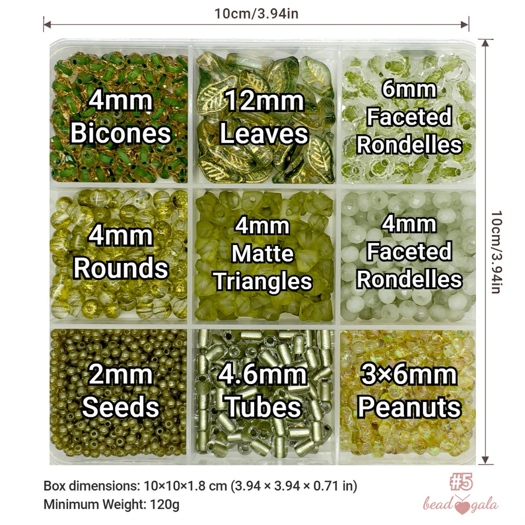 9-Grid Bead Box - Emergent Green BX05 - Beadgala