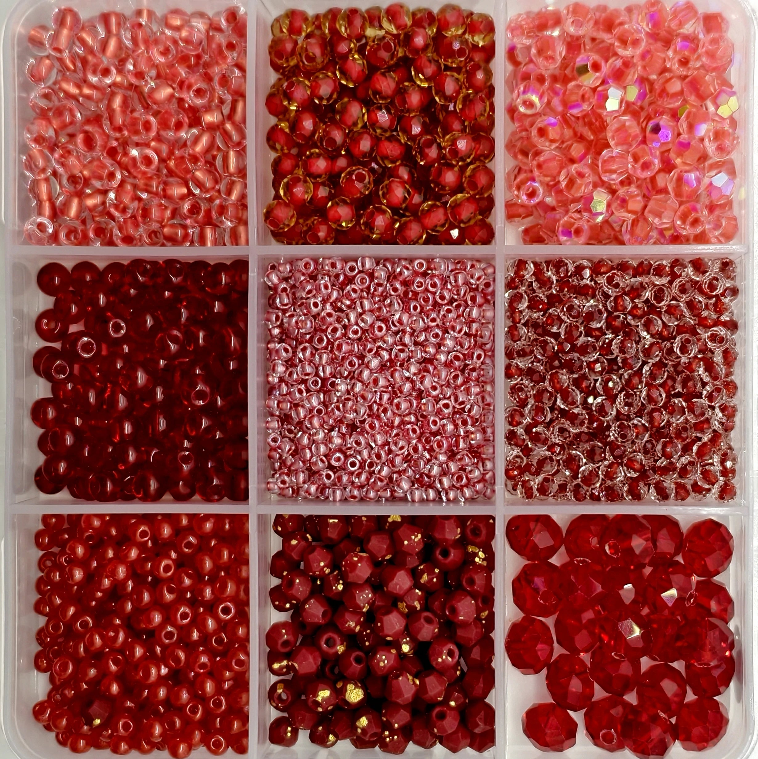 9-Grid Bead Box - Crisp Leaves BX06