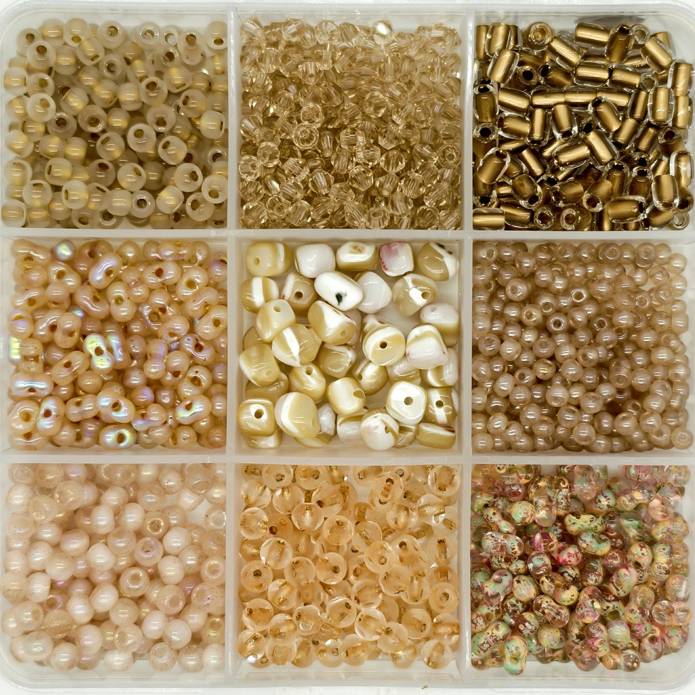 9-Grid Bead Box - Golden Light BX71 - Beadgala