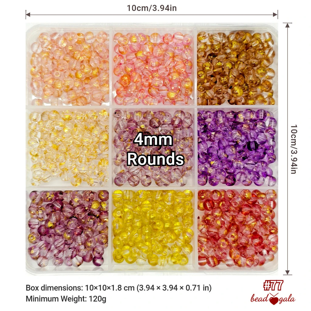 9-Grid Bead Box - Iridescent Crystal BX77 - Beadgala