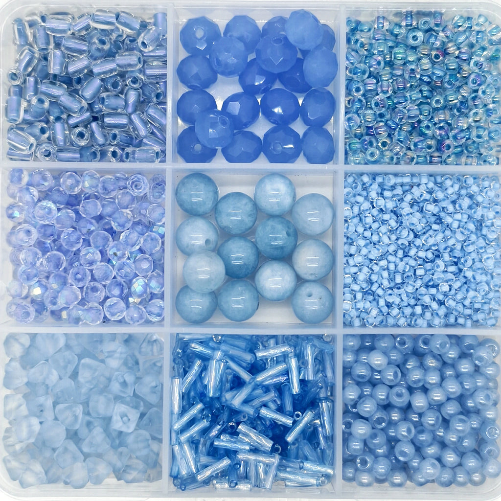 9-Grid Bead Box - Ocean Whisper BX78 - Beadgala