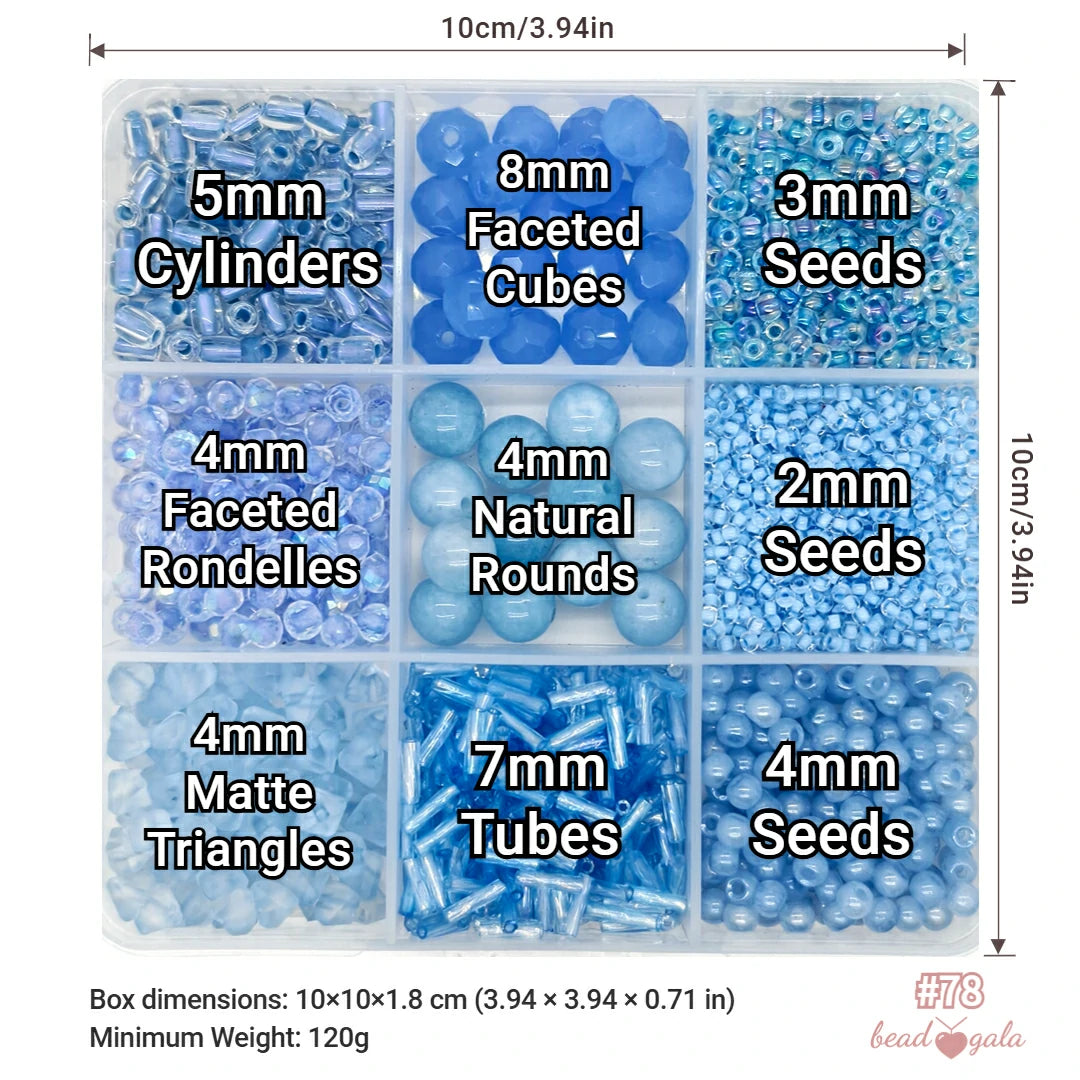 9-Grid Bead Box - Ocean Whisper BX78 - Beadgala