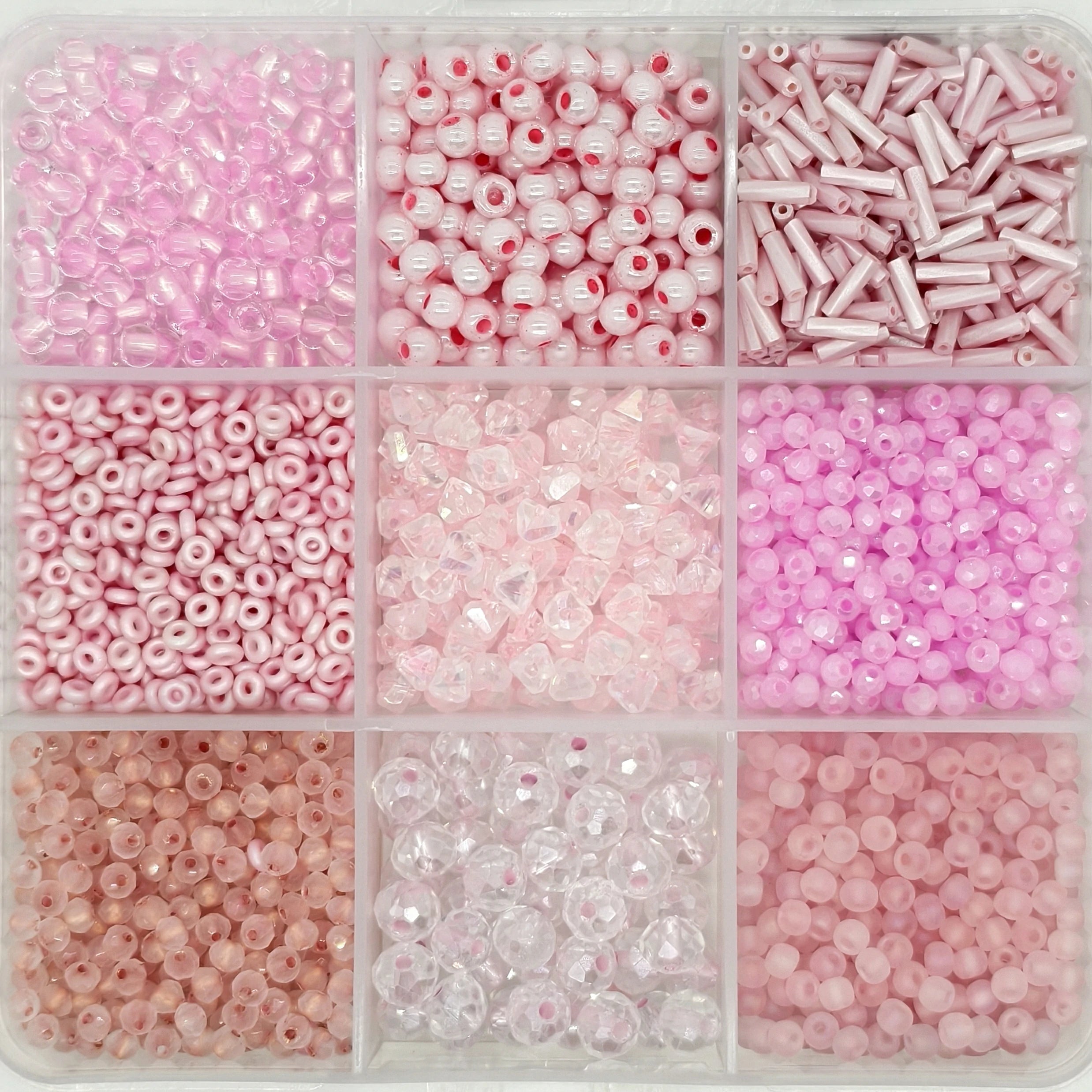 9-Grid Bead Box - Pink Therapy BX79 - Beadgala