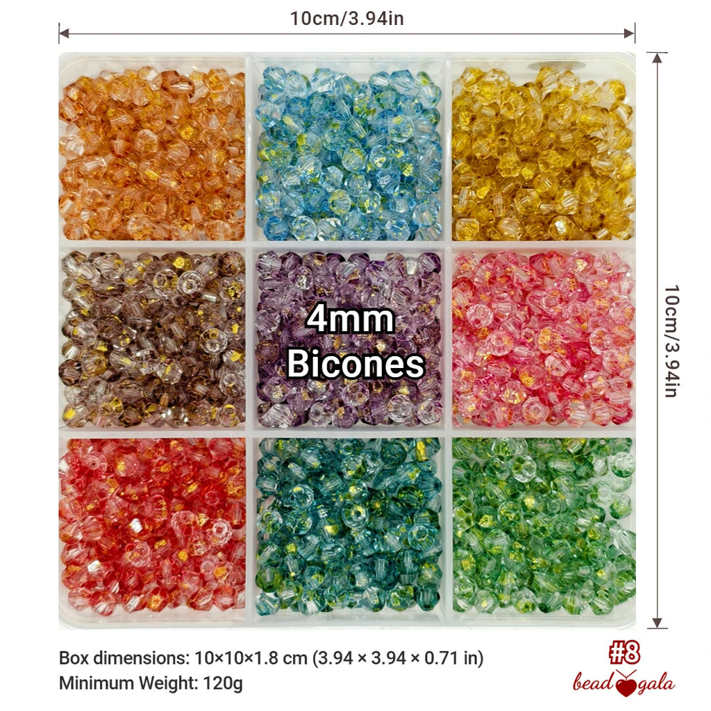 9-Grid Bead Box - Iridescent Crystal BX08 - Beadgala