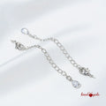 Teardrop Zirconia Lobster Clasp with Extension Chain in Cold Silver JC13 - Beadgala